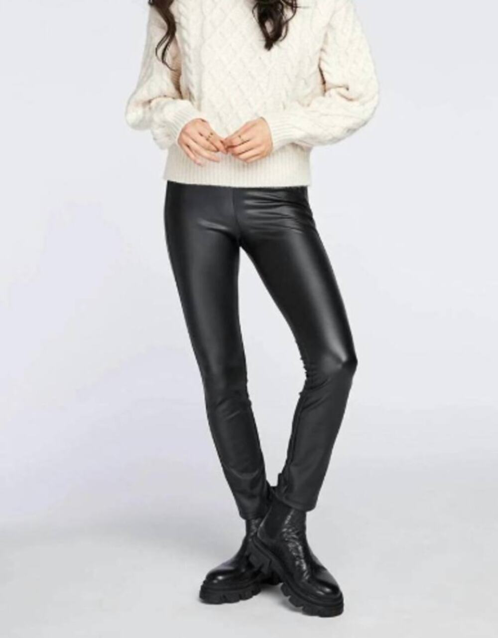 Gentle Fawn Donovan Womens Large Black Faux Leather Leggings Pants